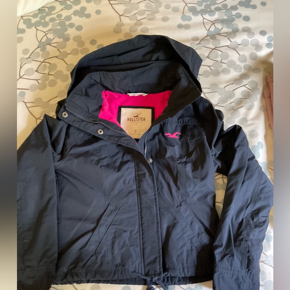 Hollister Kids Jacket  in Black with Pink Interior